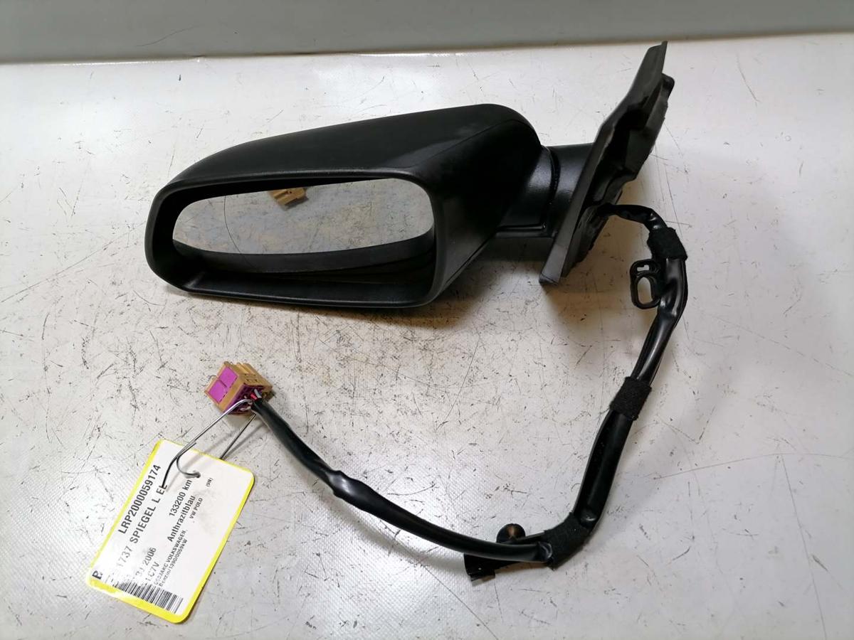 VW Polo 9N3 original Au&szlig;enspiegel links elektrisch verstellbar beheizt LC7V Anthrazitblau Bj.2006